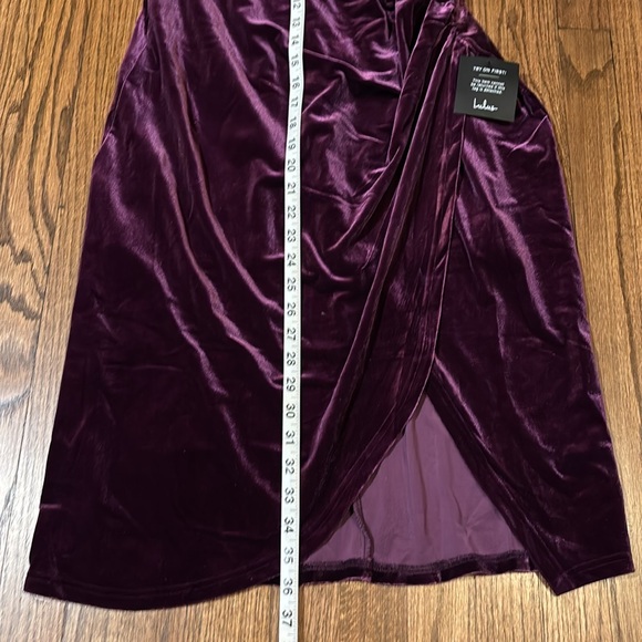 Lulus Strapless Velvet Dress size L dark purple - Picture 10 of 10
